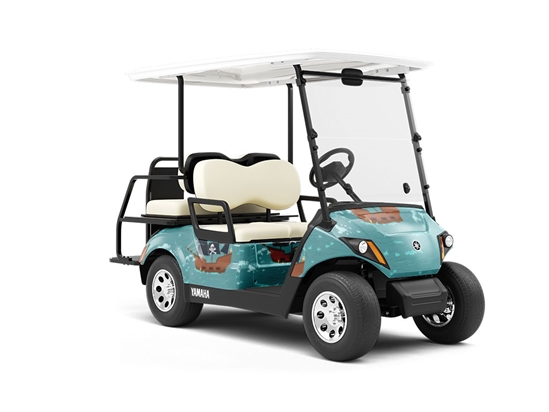 SS Treasure Pirate Wrapped Golf Cart