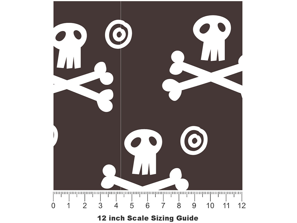 Skull and Crossbones Pirate Vinyl Film Pattern Size 12 inch Scale