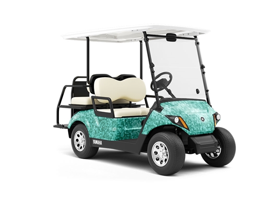 Aqua Exploration Pixel Wrapped Golf Cart