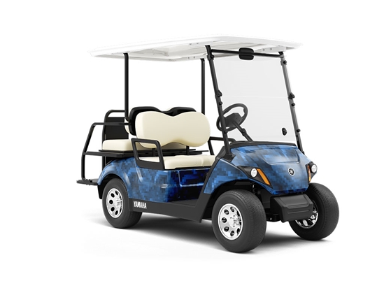 Astro Navy Pixel Wrapped Golf Cart