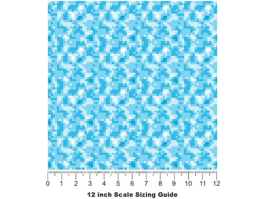 Blue Eyes Pixel Vinyl Film Pattern Size 12 inch Scale