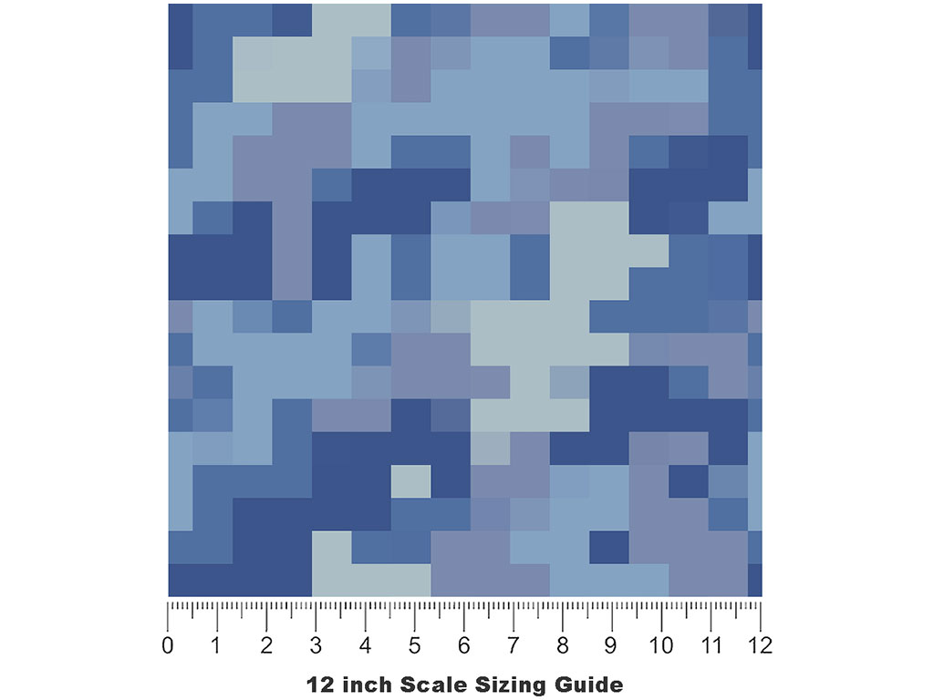 Icy Tundra Pixel Vinyl Film Pattern Size 12 inch Scale