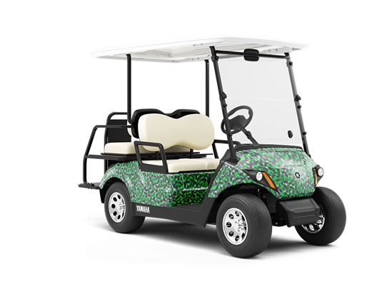 Sea Monster Pixel Wrapped Golf Cart