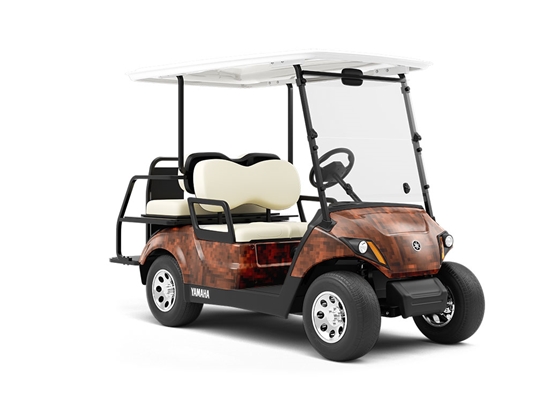 Mango Tango Pixel Wrapped Golf Cart