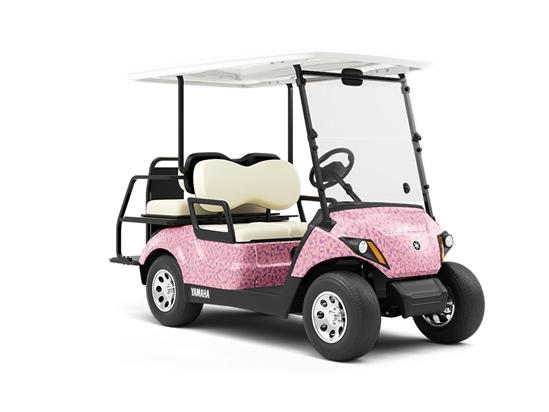 Shimmering Blush Pixel Wrapped Golf Cart