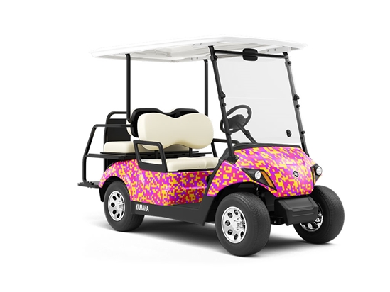 Bleeding Sun Pixel Wrapped Golf Cart