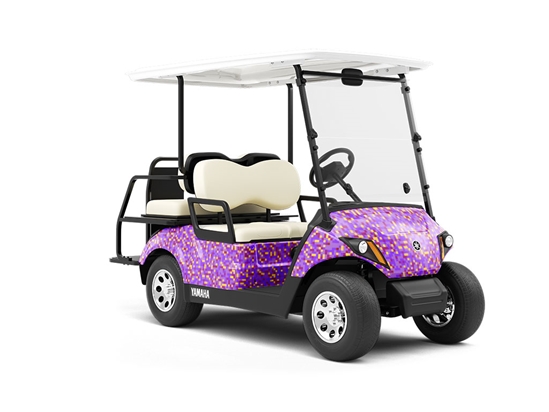 Blue Violet Pixel Wrapped Golf Cart