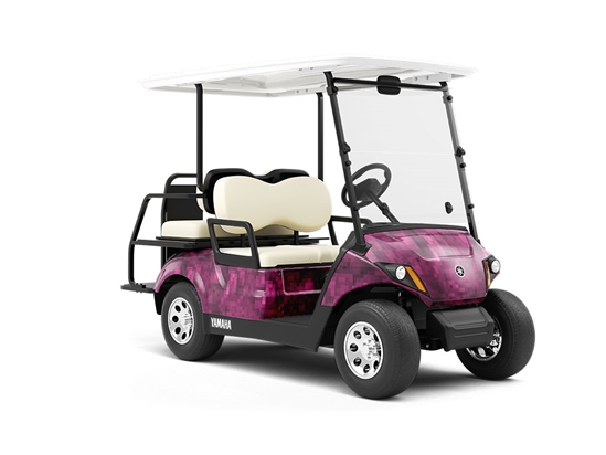 Mulberry Wine Pixel Wrapped Golf Cart
