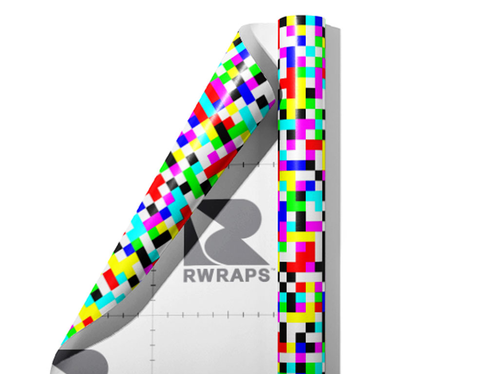 Television Static Pixel Wrap Film Sheets