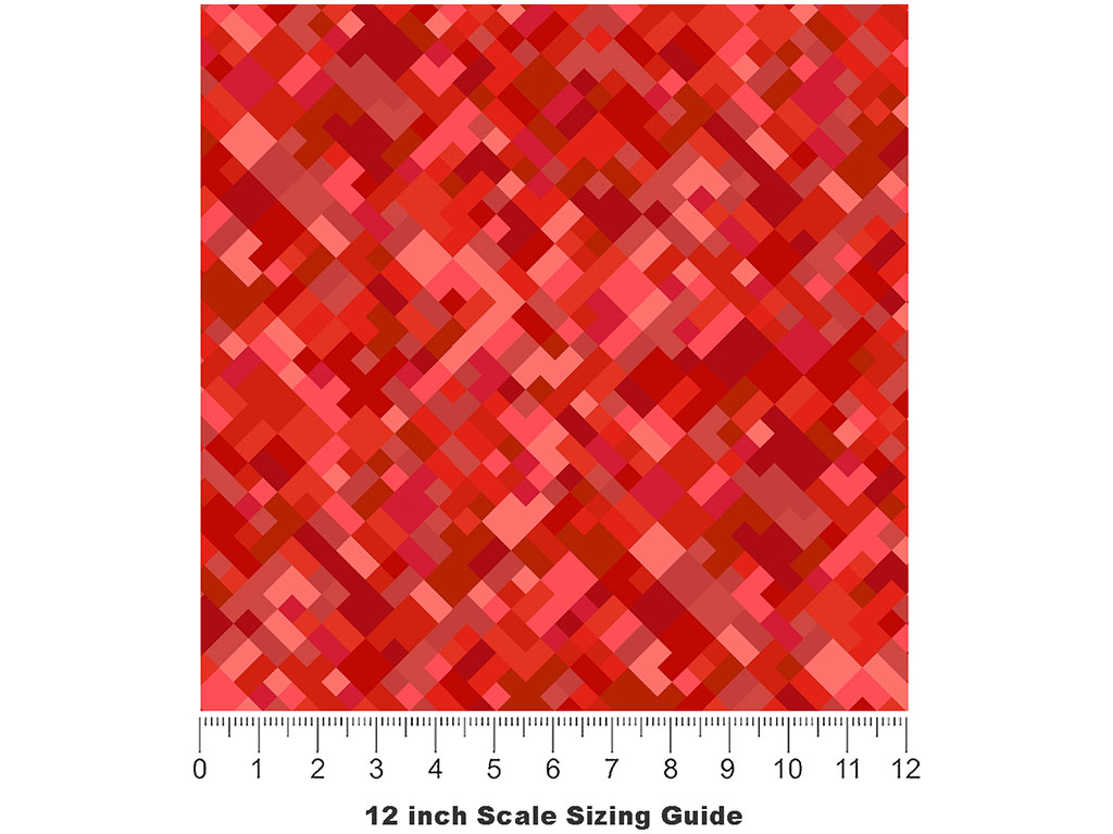 Scarlet Envy Pixel Vinyl Film Pattern Size 12 inch Scale