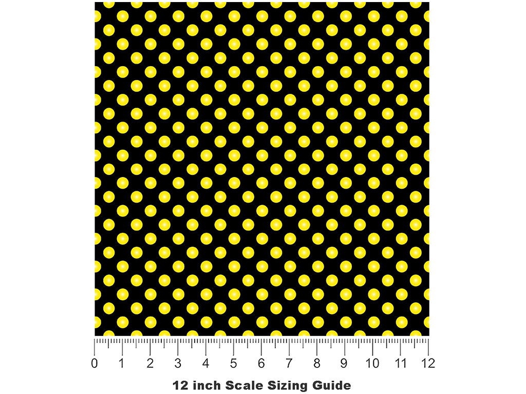 Hi Yellow Polka Dot Vinyl Film Pattern Size 12 inch Scale