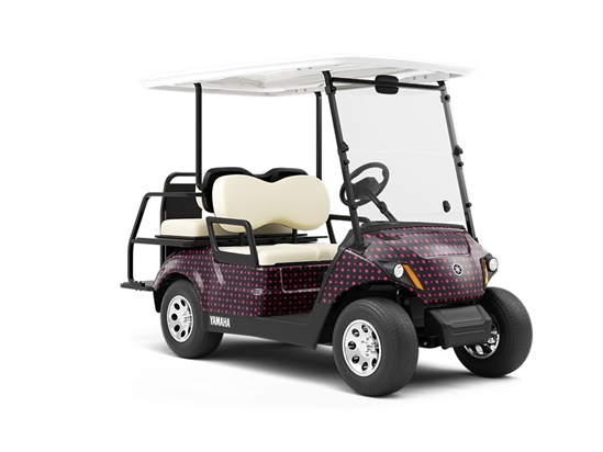 Hot Pink Polka Dot Wrapped Golf Cart