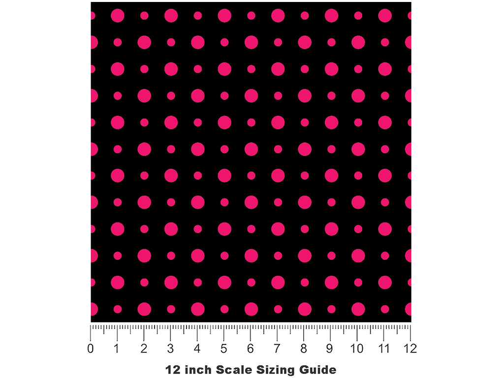 Hot Pink Polka Dot Vinyl Film Pattern Size 12 inch Scale