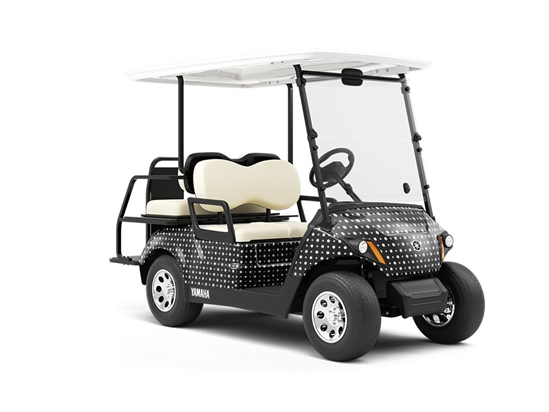 Maddening Monochrome Polka Dot Wrapped Golf Cart