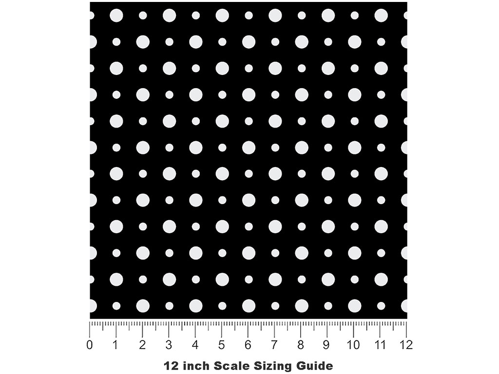 Maddening Monochrome Polka Dot Vinyl Film Pattern Size 12 inch Scale
