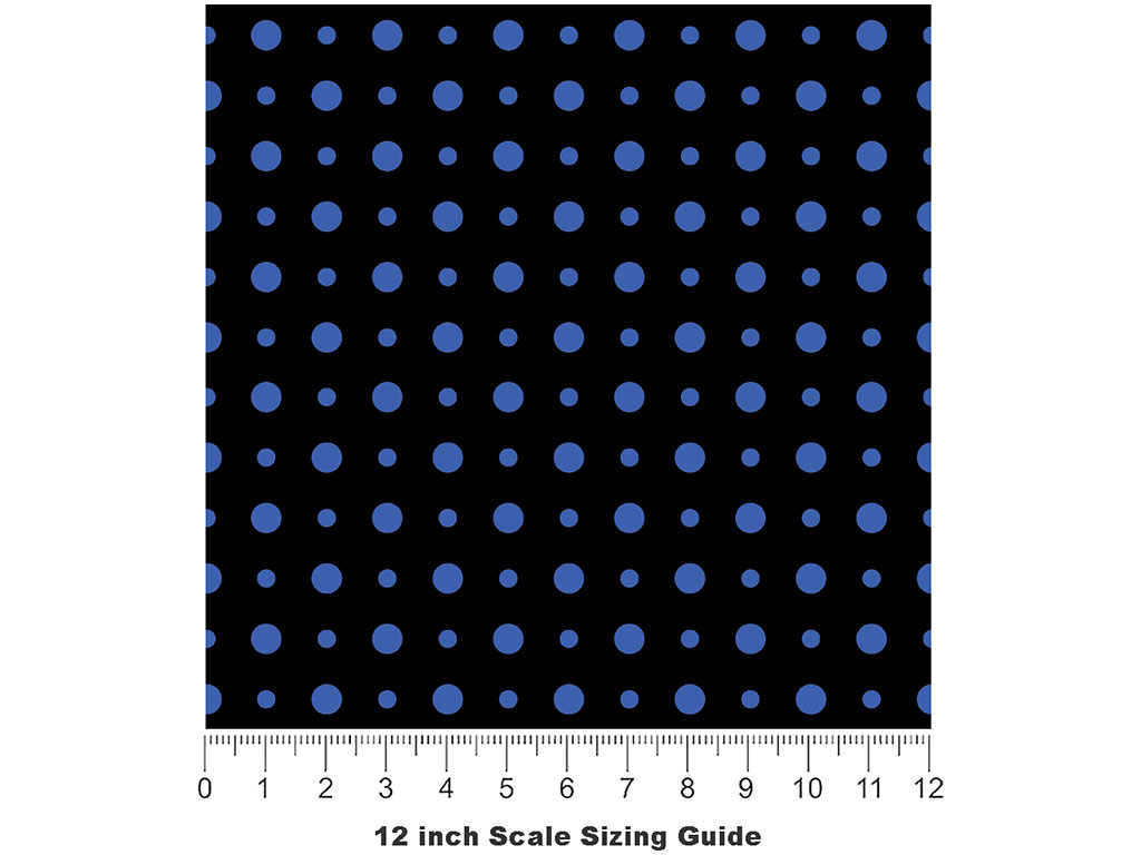 Ocean Blue Polka Dot Vinyl Film Pattern Size 12 inch Scale