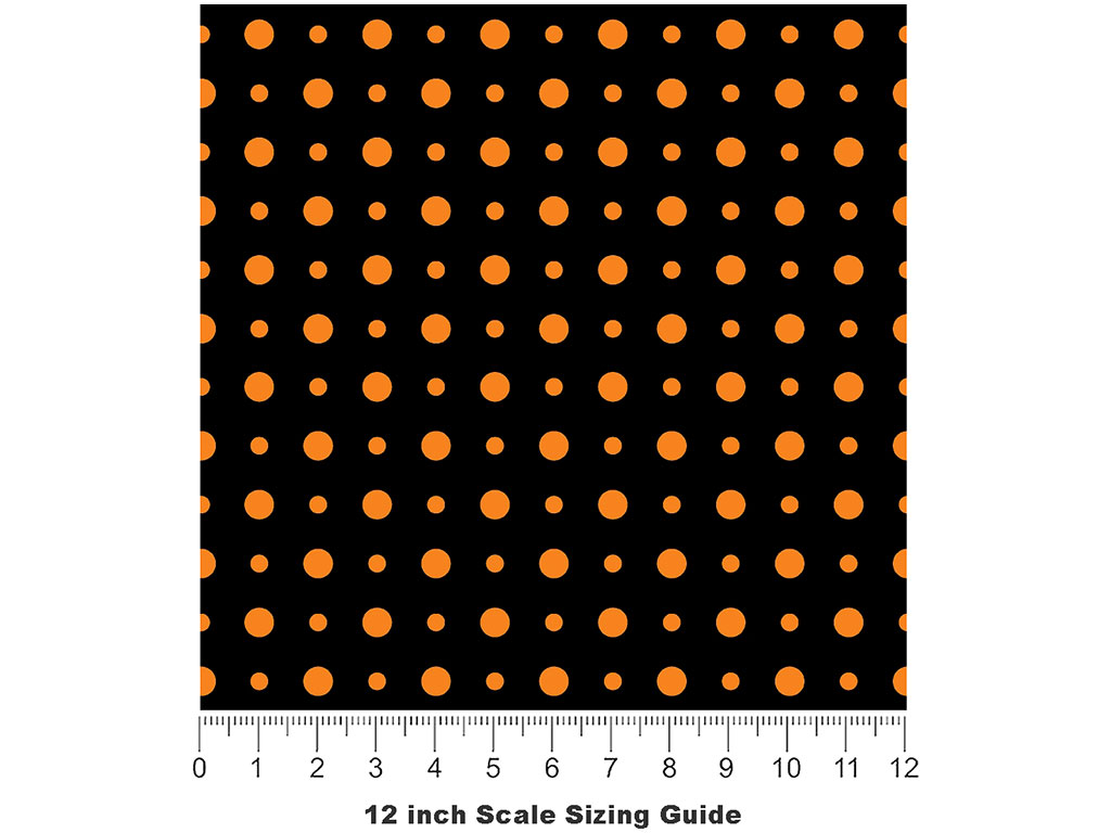 Pumpkin Orange Polka Dot Vinyl Film Pattern Size 12 inch Scale