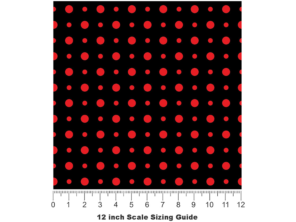 Stoplight Red Polka Dot Vinyl Film Pattern Size 12 inch Scale