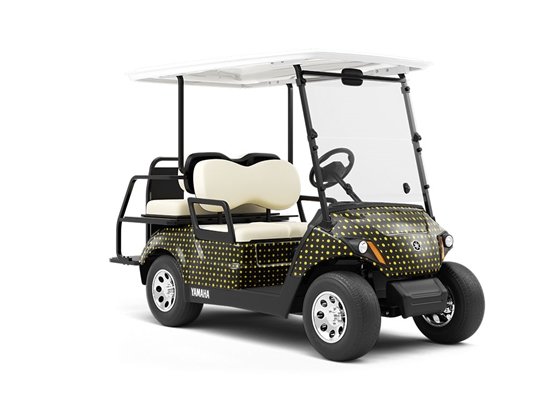 Sunshine Yellow Polka Dot Wrapped Golf Cart
