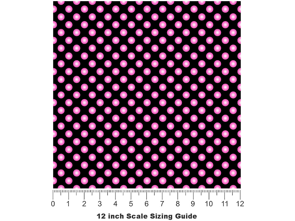 Sweetheart Pink Polka Dot Vinyl Film Pattern Size 12 inch Scale