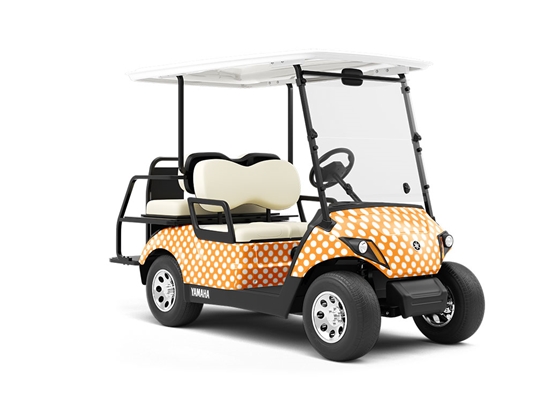 Apricot Orange Polka Dot Wrapped Golf Cart