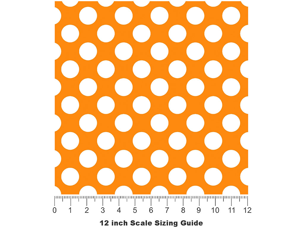 Apricot Orange Polka Dot Vinyl Film Pattern Size 12 inch Scale