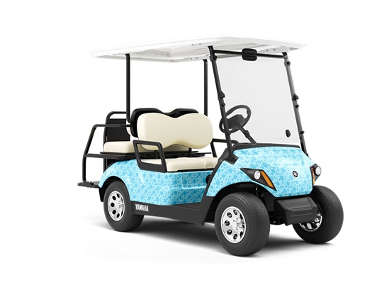 Arctic Blue Polka Dot Wrapped Golf Cart