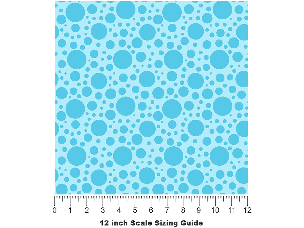 Arctic Blue Polka Dot Vinyl Film Pattern Size 12 inch Scale