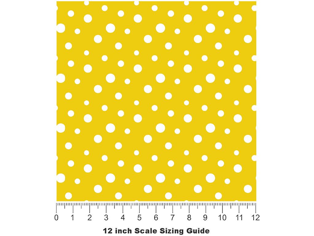 Aureolin Yellow Polka Dot Vinyl Film Pattern Size 12 inch Scale