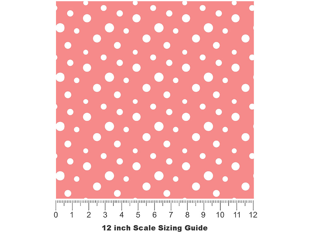 Blush Pink Polka Dot Vinyl Film Pattern Size 12 inch Scale