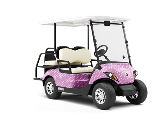 Bright Lilac Polka Dot Wrapped Golf Cart