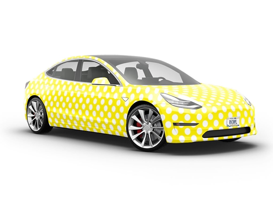 Bumblebee Yellow Polka Dot Vehicle Vinyl Wrap