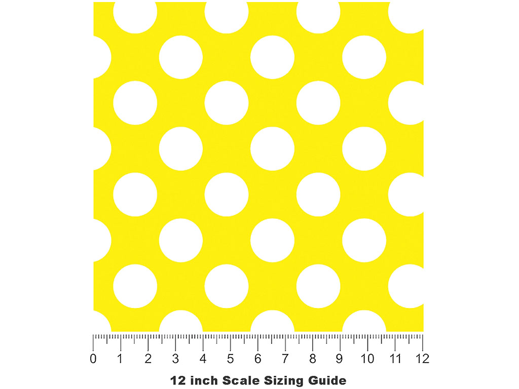 Bumblebee Yellow Polka Dot Vinyl Film Pattern Size 12 inch Scale