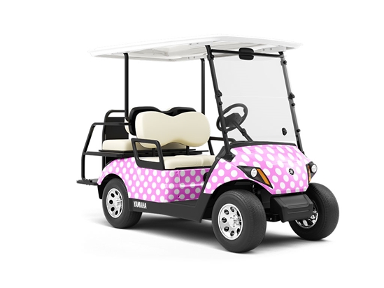 Carnation Pink Polka Dot Wrapped Golf Cart