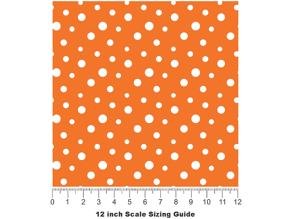 Carrot Orange Polka Dot Vinyl Film Pattern Size 12 inch Scale