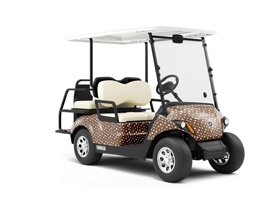 Coffee Brown Polka Dot Wrapped Golf Cart
