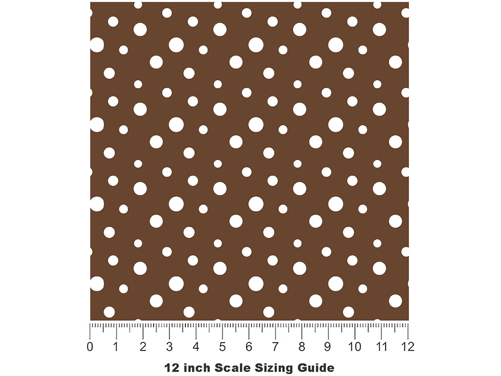 Coffee Brown Polka Dot Vinyl Film Pattern Size 12 inch Scale