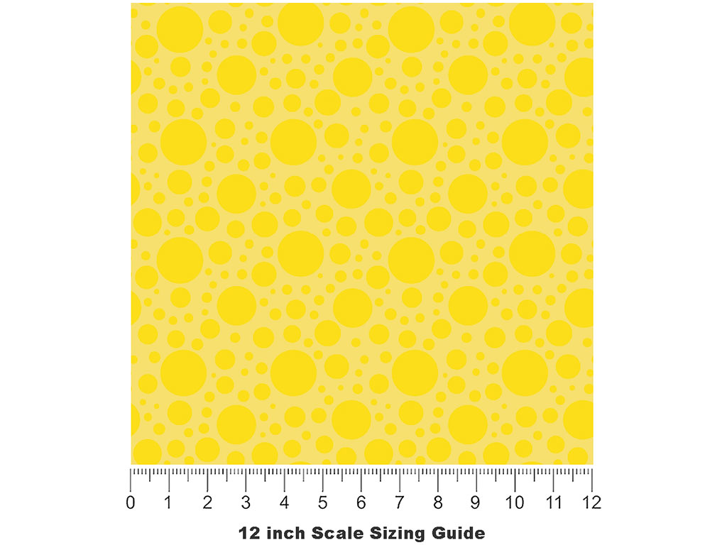 Corn Yellow Polka Dot Vinyl Film Pattern Size 12 inch Scale