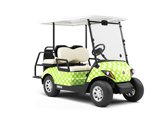Green Lizard Polka Dot Wrapped Golf Cart