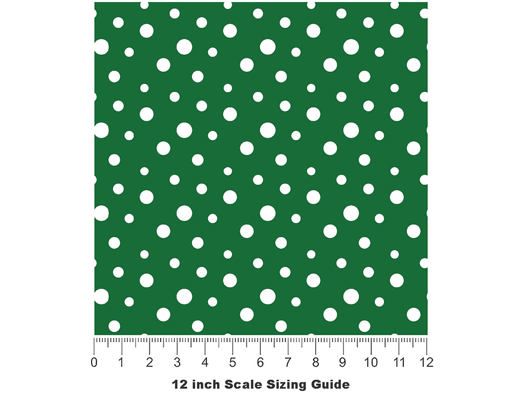 Hunter Green Polka Dot Vinyl Film Pattern Size 12 inch Scale