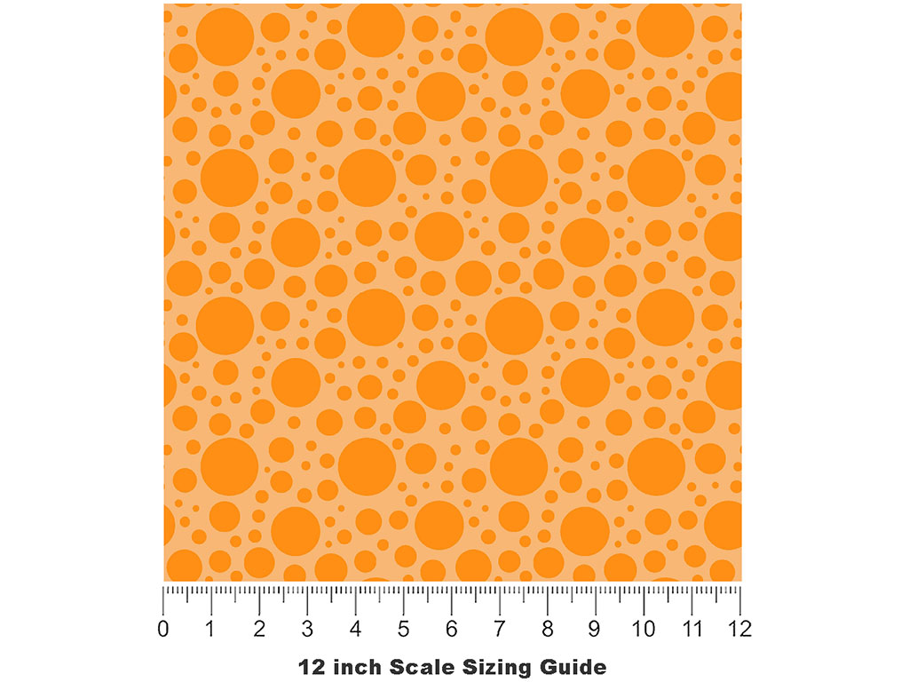 Marmalade Orange Polka Dot Vinyl Film Pattern Size 12 inch Scale