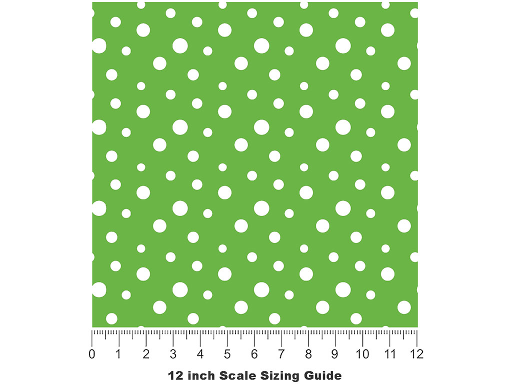 Pear Green Polka Dot Vinyl Film Pattern Size 12 inch Scale