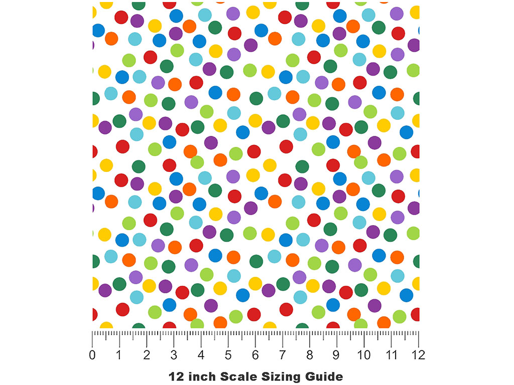 Confetti Explosion Polka Dot Vinyl Film Pattern Size 12 inch Scale