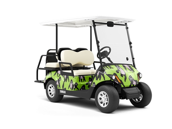 Striking Poses Primate Wrapped Golf Cart