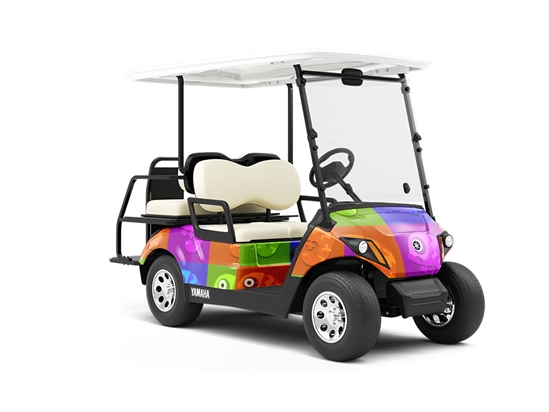 Color Block Reptile Wrapped Golf Cart