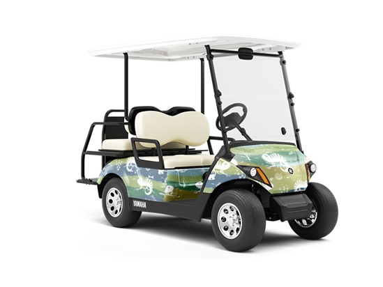 Easygoing Chameleons Reptile Wrapped Golf Cart