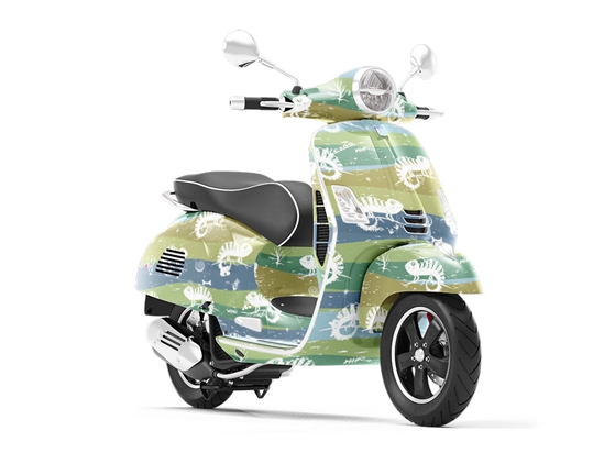 Easygoing Chameleons Reptile Vespa Scooter Wrap Film