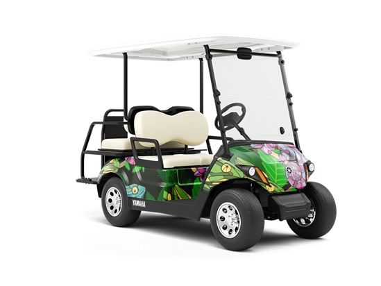 Psychedelic Chameleons Reptile Wrapped Golf Cart