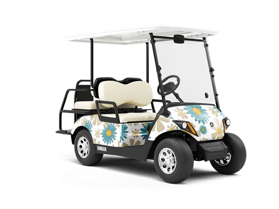 Blue Hawaii Retro Wrapped Golf Cart