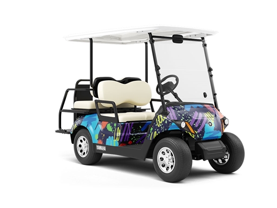 Jump Around Retro Wrapped Golf Cart
